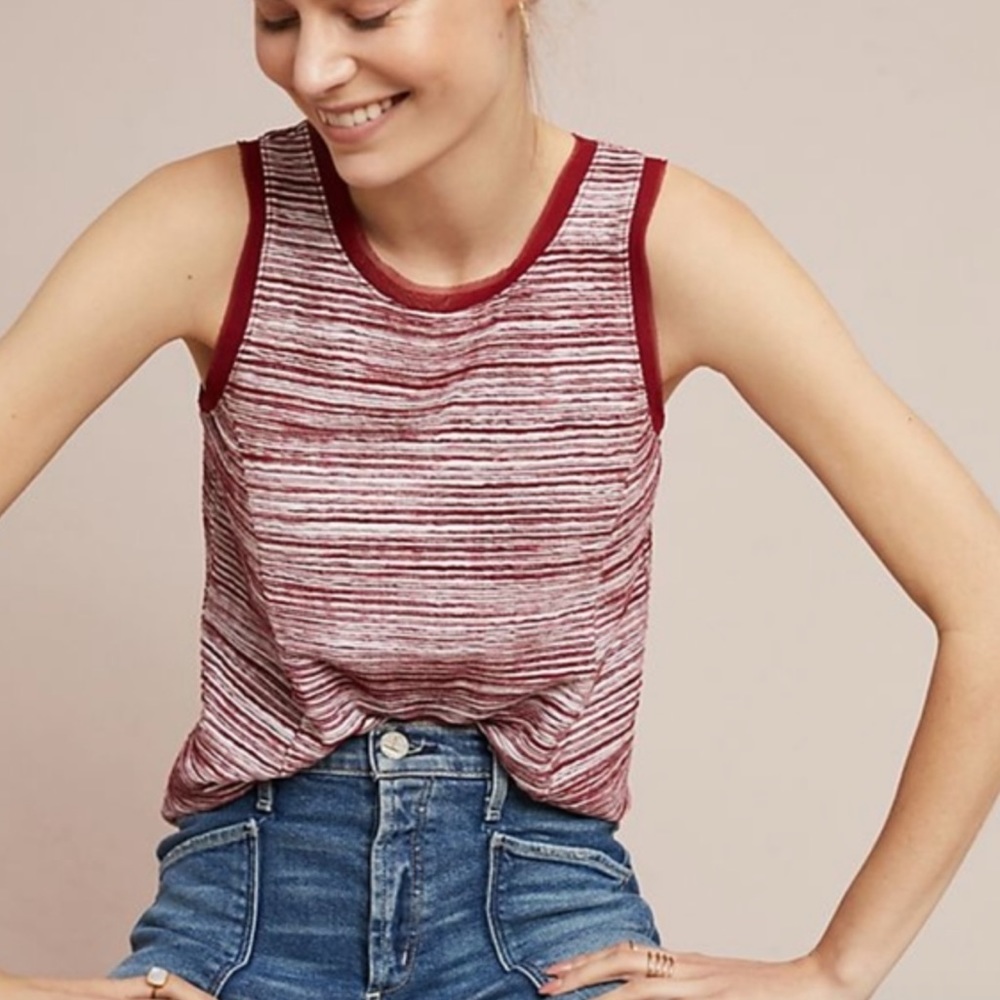 Anthro Vanessa Virginia Indira Stripe Top Blue XS - Picture 4 of 7